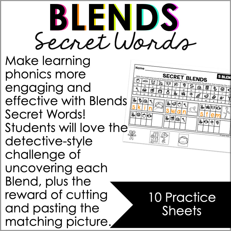 Blends Secret Words | Phonemic Awareness Activities - Teacher Jeanell