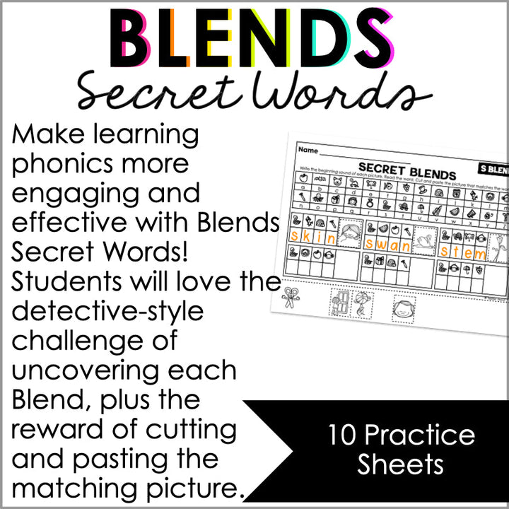 Blends Secret Words | Phonemic Awareness Activities - Teacher Jeanell