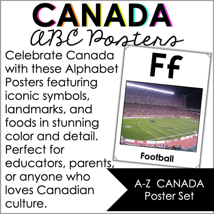 Canada Alphabet Posters | A-Z Posters Canada | ABC Posters with Real Pictures - Teacher Jeanell