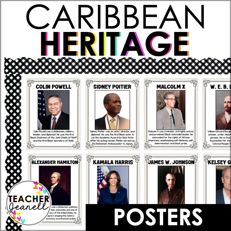 Caribbean American Heritage Month Posters Bulletin Board - Teacher Jeanell