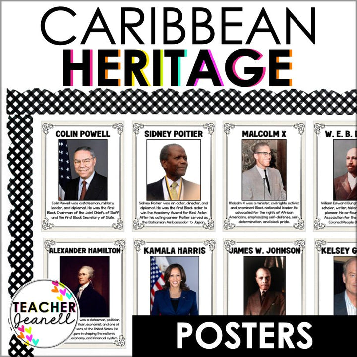 Caribbean American Heritage Month Posters Bulletin Board - Teacher Jeanell