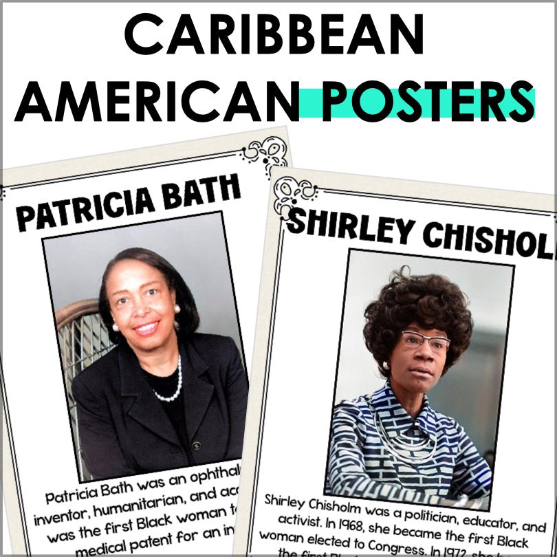 Caribbean American Heritage Month Posters Bulletin Board - Teacher Jeanell