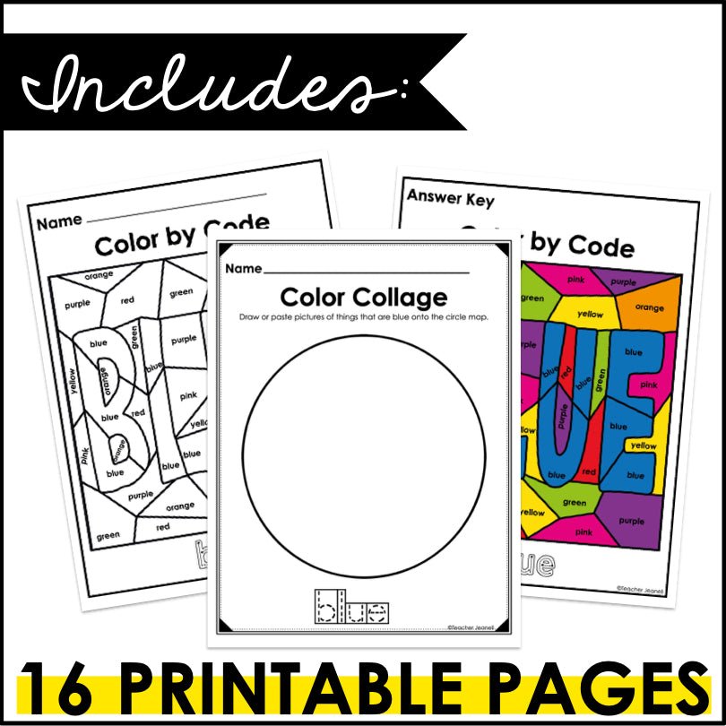 Color Blue Worksheets and Activities | Color Identification - Teacher Jeanell