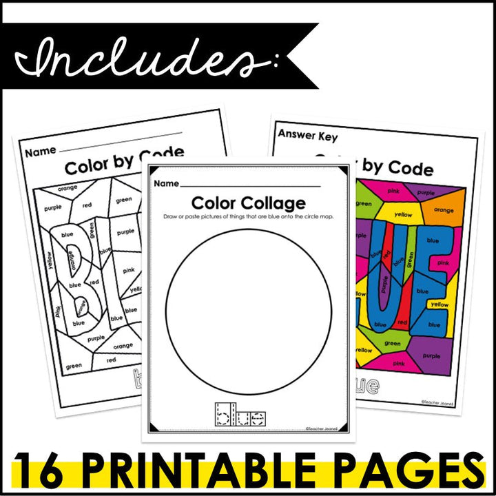 Color Blue Worksheets and Activities | Color Identification - Teacher Jeanell