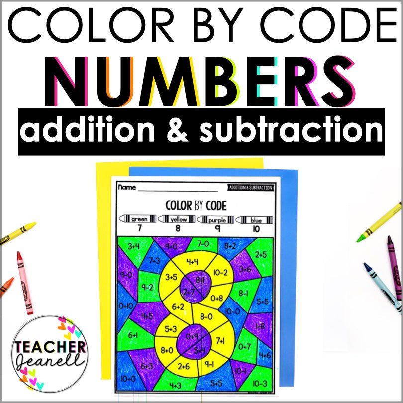 Color by Code Addition and Subtraction - Teacher Jeanell