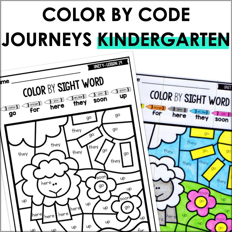 Color by Sight Word (Journeys Kindergarten Units 1-6 Supplemental Resource) - Teacher Jeanell