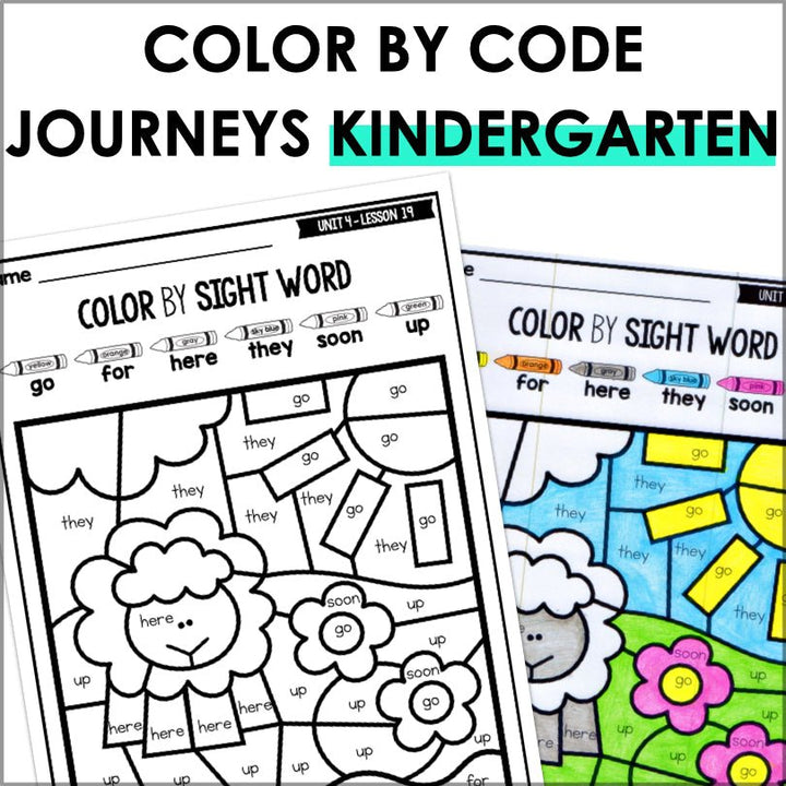 Color by Sight Word (Journeys Kindergarten Units 1-6 Supplemental Resource) - Teacher Jeanell