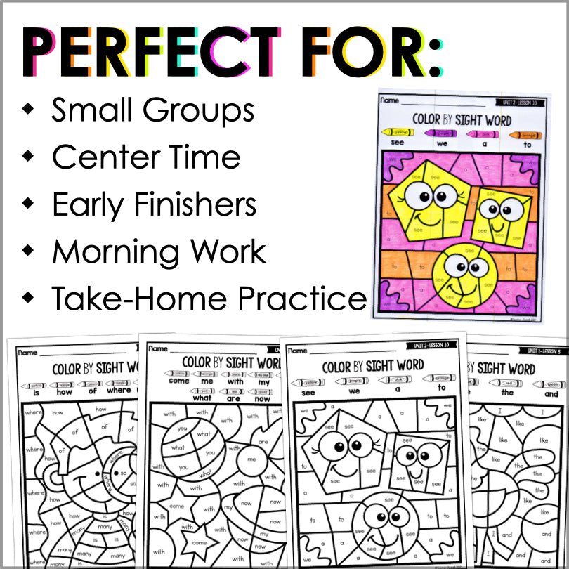 Color by Sight Word (Journeys Kindergarten Units 1-6 Supplemental Resource) - Teacher Jeanell