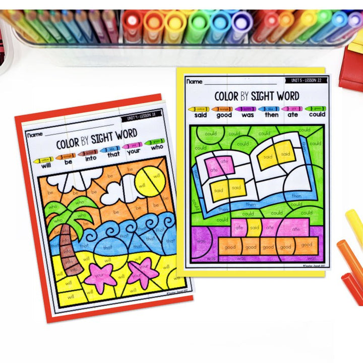 Color by Sight Word (Journeys Kindergarten Units 1-6 Supplemental Resource) - Teacher Jeanell