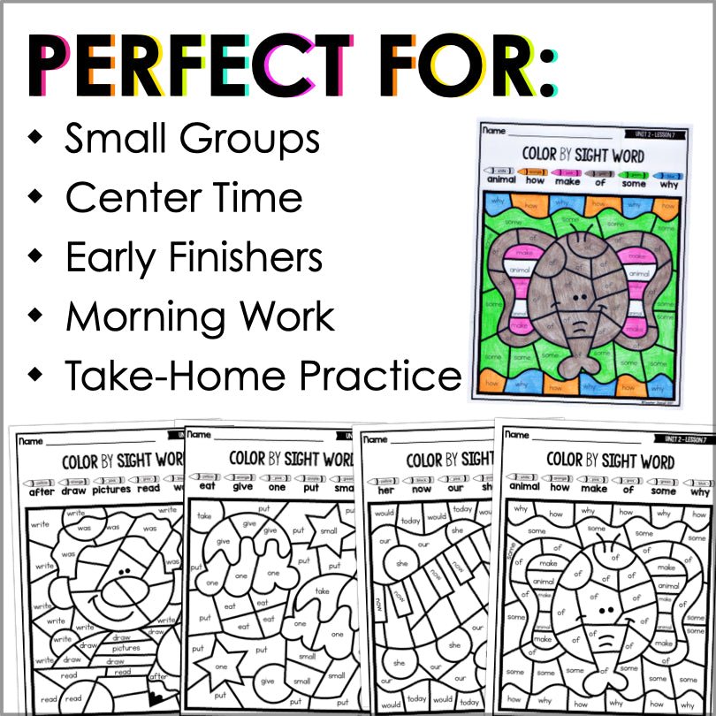 Color by Sight Words Journeys 1st Grade Units 1-6 Supplemental Resource - Teacher Jeanell
