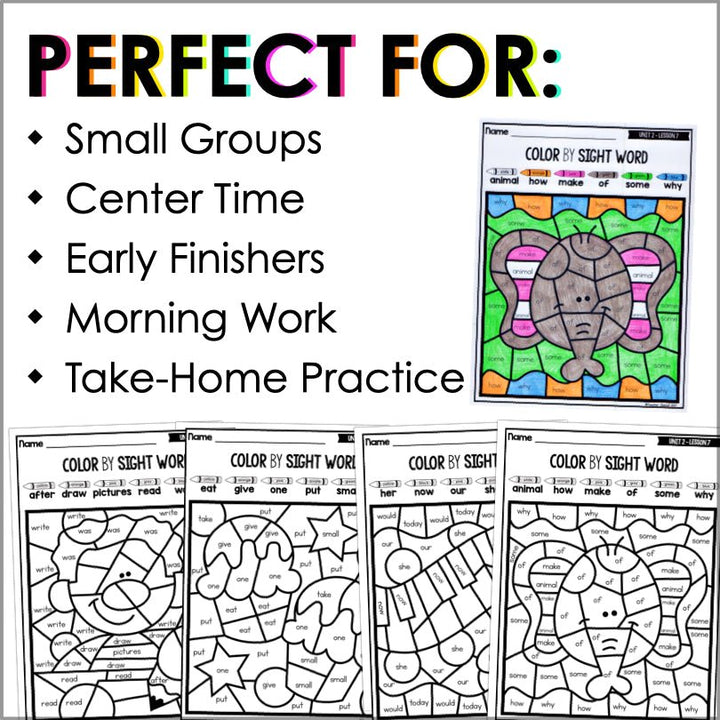 Color by Sight Words Journeys 1st Grade Units 1-6 Supplemental Resource - Teacher Jeanell