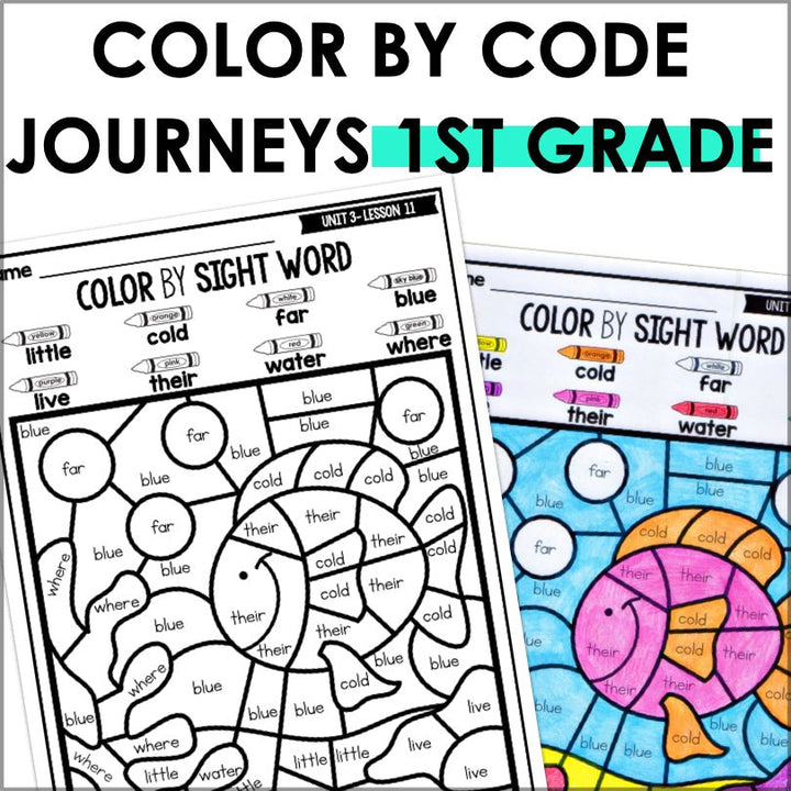 Color by Sight Words Journeys 1st Grade Units 1-6 Supplemental Resource - Teacher Jeanell