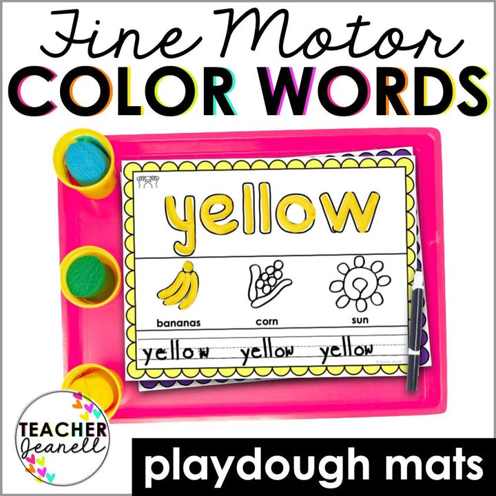 Color Words Playdough Mats - Teacher Jeanell
