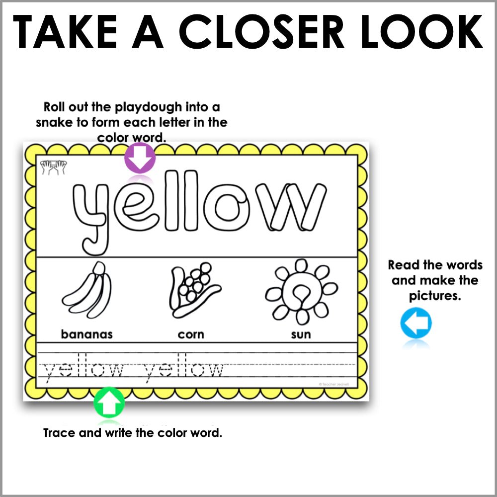 Color Words Playdough Mats - Teacher Jeanell