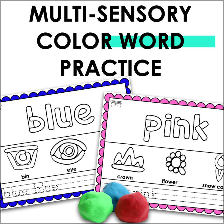 Color Words Playdough Mats - Teacher Jeanell