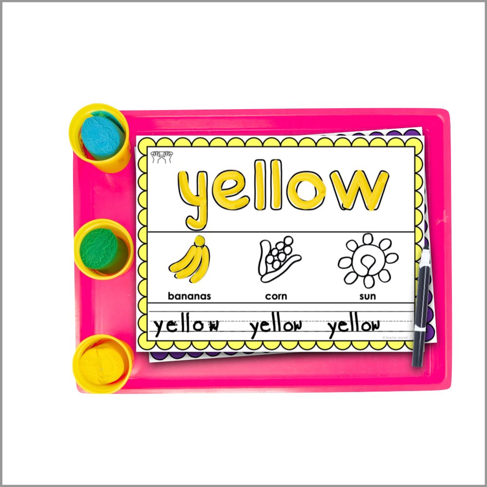Color Words Playdough Mats - Teacher Jeanell