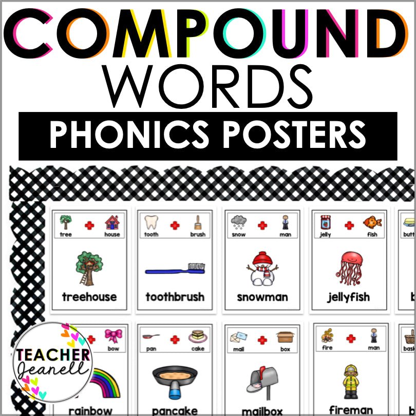 Compound Words Poster Set - Teacher Jeanell