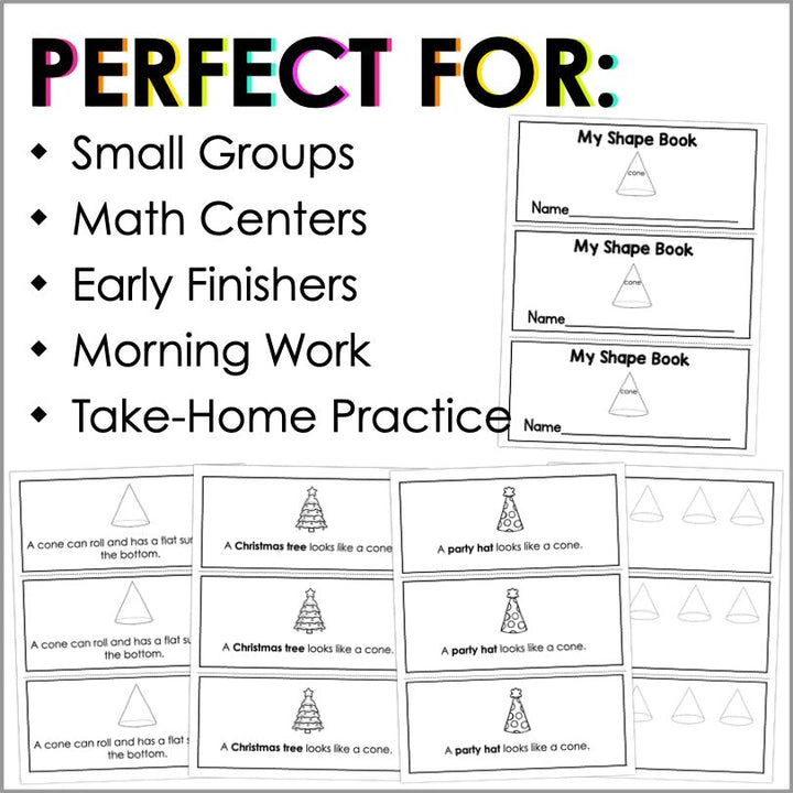 Cone | 3D Shapes Worksheets | Shape Recognition - Teacher Jeanell