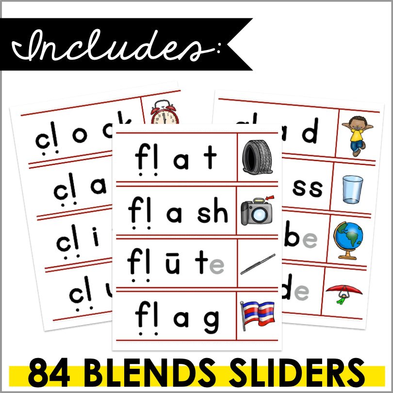 Consonant Blends Segmenting and Blending Activities - Blends Word Sliders - Teacher Jeanell