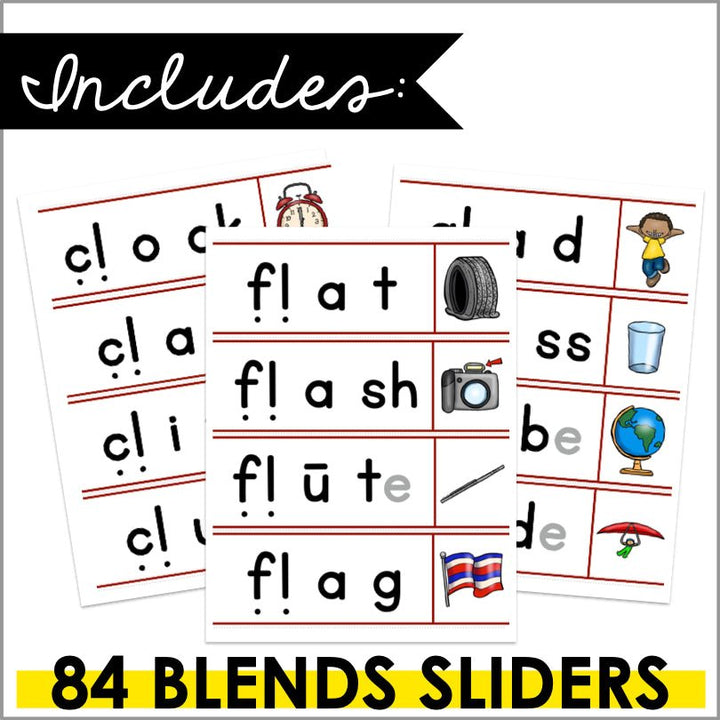 Consonant Blends Segmenting and Blending Activities - Blends Word Sliders - Teacher Jeanell