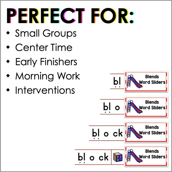 Consonant Blends Segmenting and Blending Activities - Blends Word Sliders - Teacher Jeanell