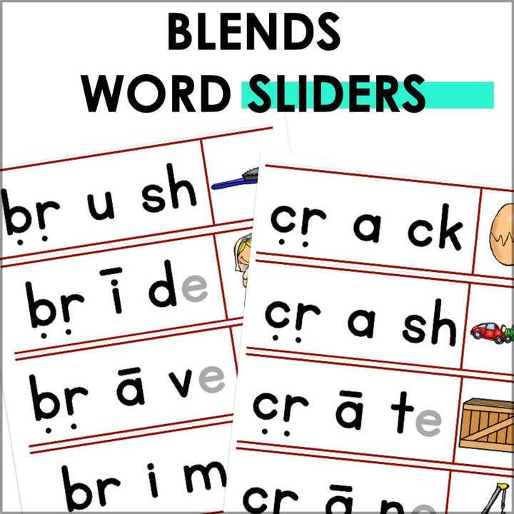 Consonant Blends Segmenting and Blending Activities - Blends Word Sliders - Teacher Jeanell