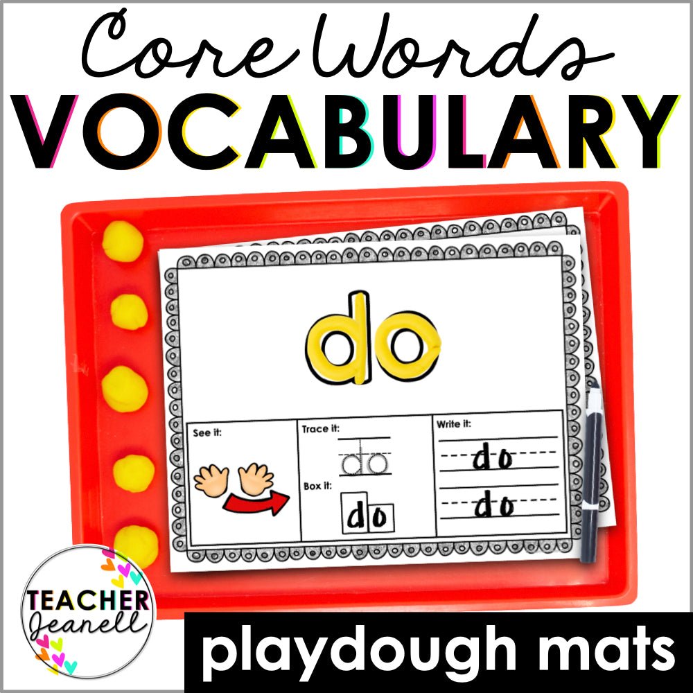 Core Vocabulary Playdough Mats - Teacher Jeanell