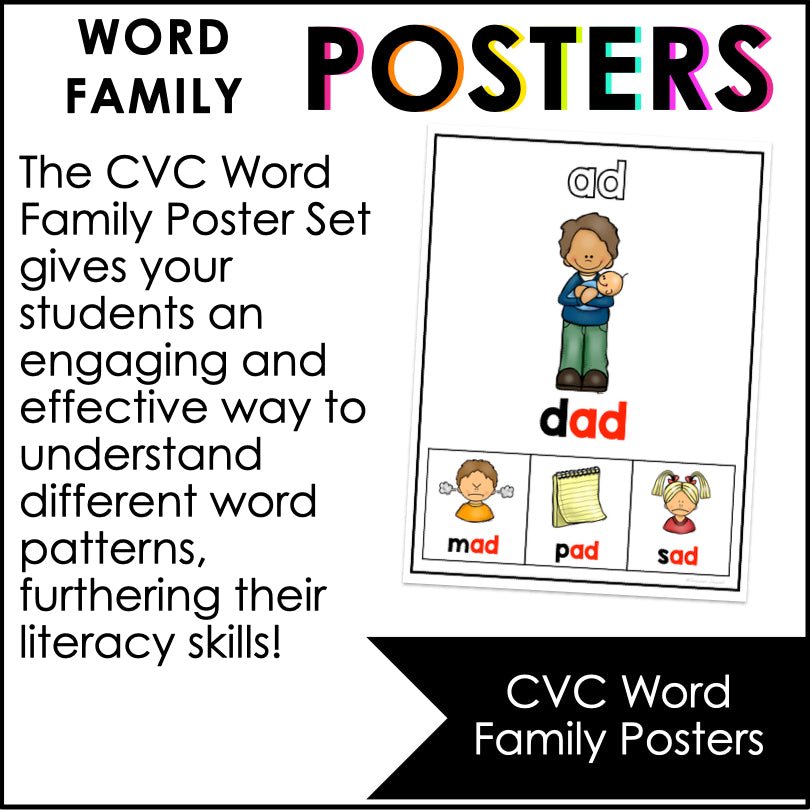 CVC Word Families Poster Set - Teacher Jeanell