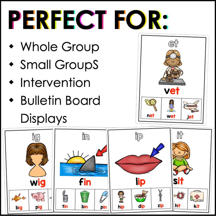 CVC Word Families Poster Set - Teacher Jeanell