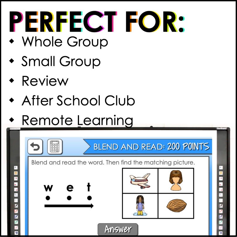 CVC Words Game Show | Phonemic Awareness Trivia - Teacher Jeanell