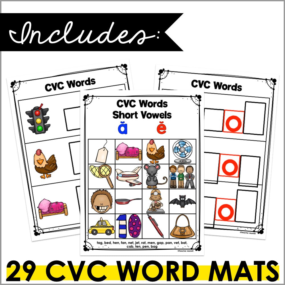 CVC Words Magnetic Letter Activities - Teacher Jeanell