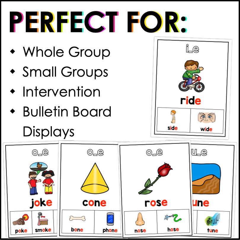 CVCe Poster Set | Sound Wall Posters - Teacher Jeanell