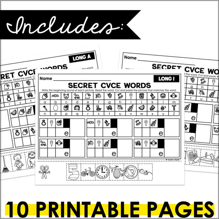 CVCe Secret Words | Silent e Mystery Words Phonemic Awareness Activities - Teacher Jeanell