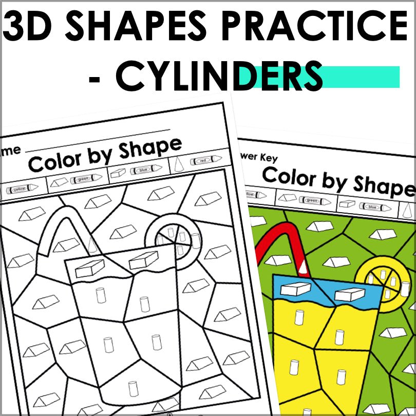 Cylinder | 3D Shapes Worksheets | Shape Recognition - Teacher Jeanell