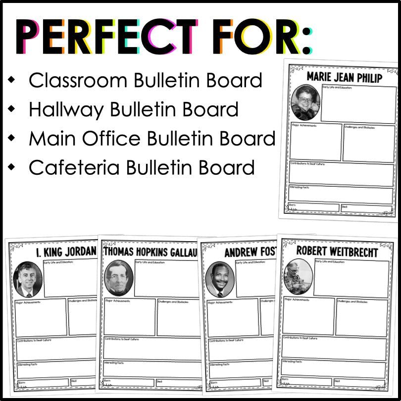 Deaf History Month Research Posters | Deaf History Graphic Organizers - Teacher Jeanell