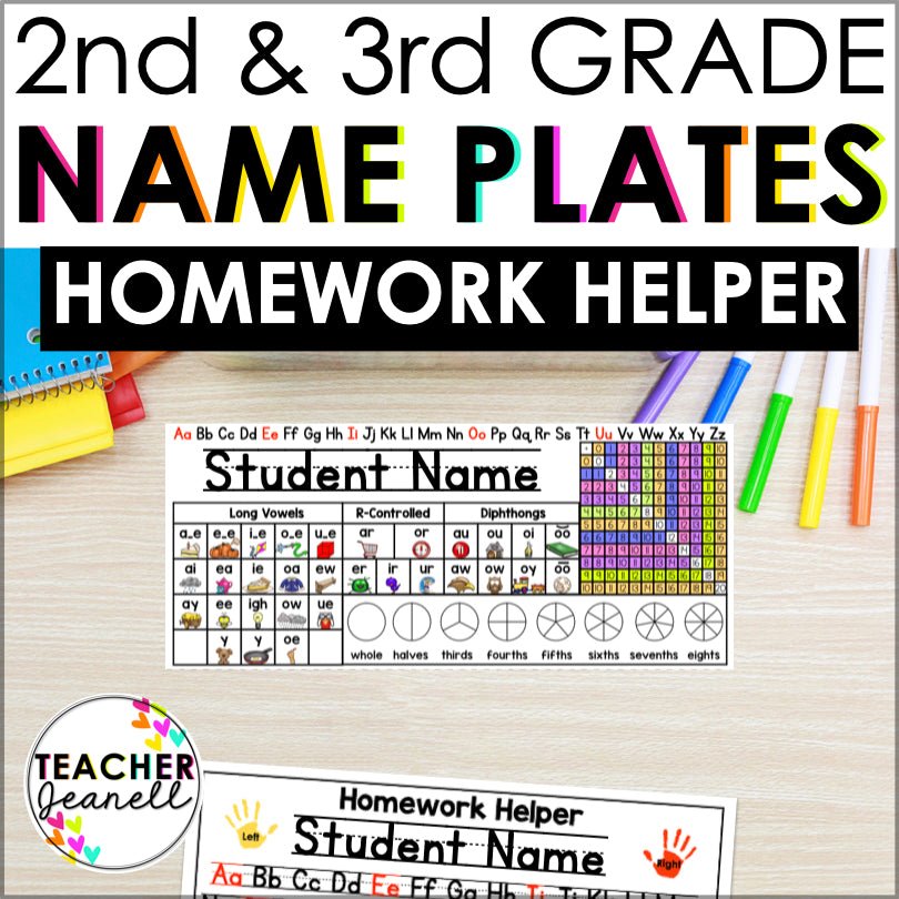 Desk Name Plates Editable - Student Desk Name Tags - 2nd and 3rd Grade – Teacher Jeanell for Free Printable Name Plates For Student Desks