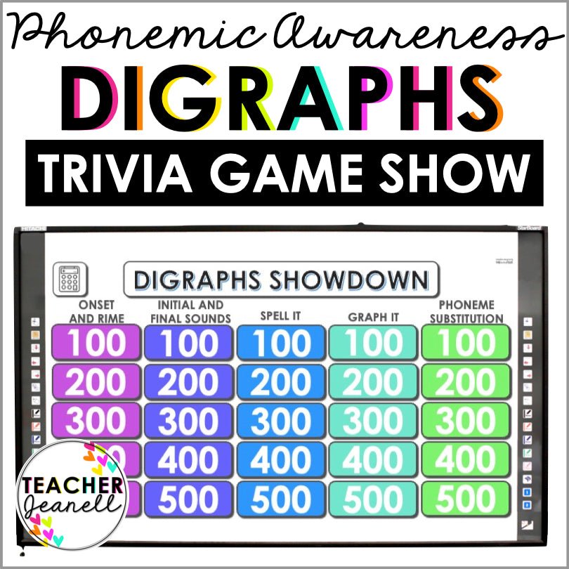 Digraphs Phonemic Awareness Trivia Game - Teacher Jeanell