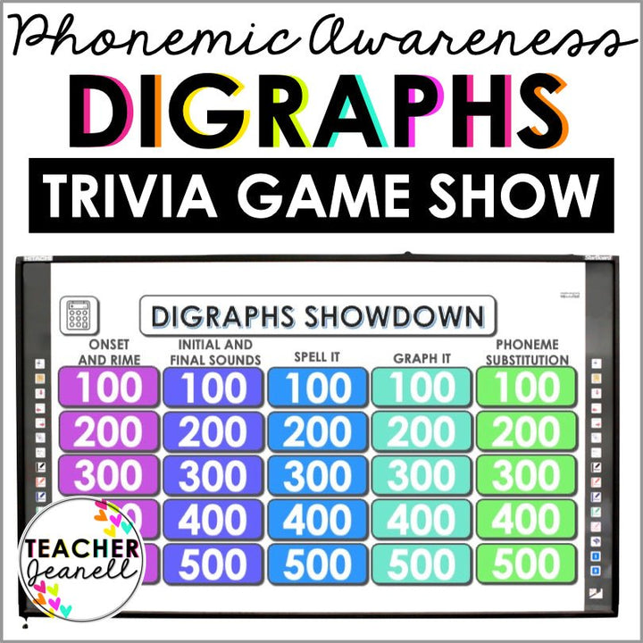 Digraphs Phonemic Awareness Trivia Game - Teacher Jeanell