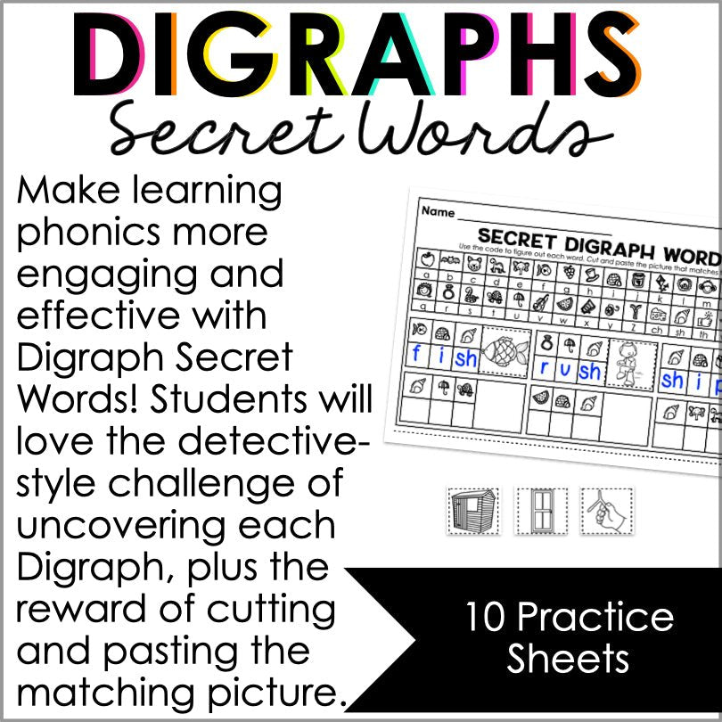 Digraphs Secret Words Phonemic Awareness Activities - Teacher Jeanell