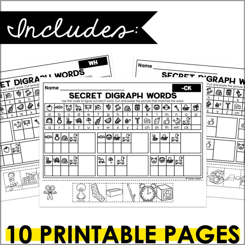 Digraphs Secret Words Phonemic Awareness Activities - Teacher Jeanell
