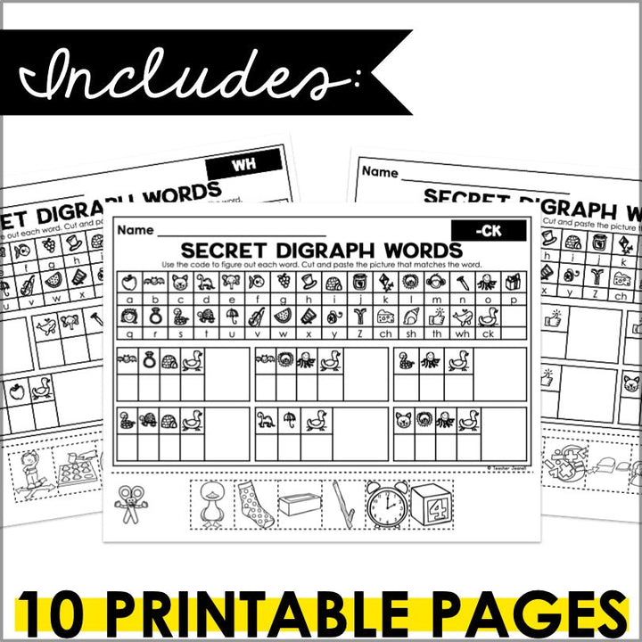 Digraphs Secret Words Phonemic Awareness Activities - Teacher Jeanell