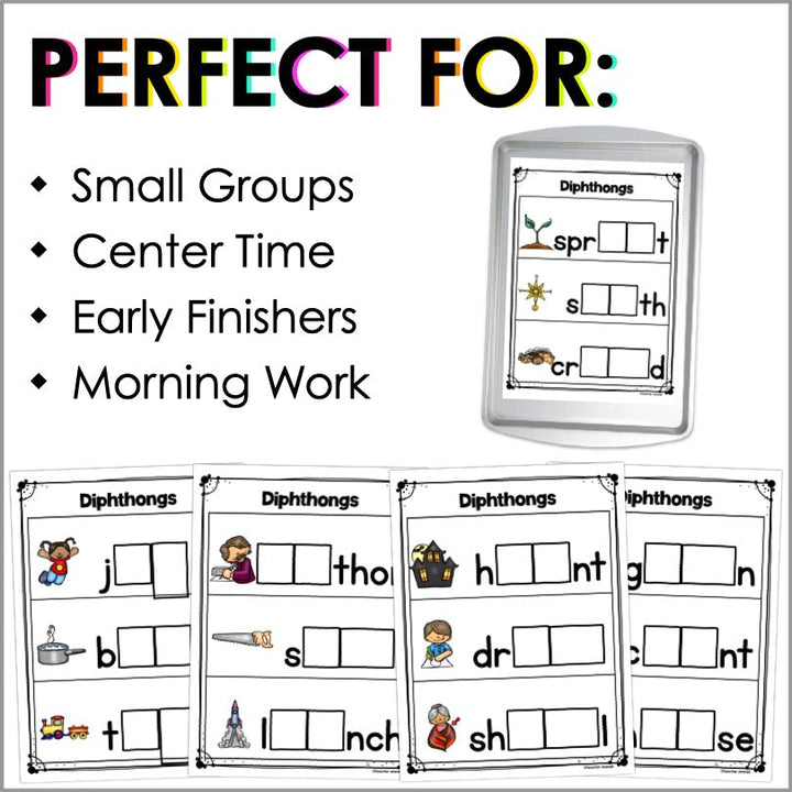 Diphthongs Magnetic Letter Activities - Teacher Jeanell