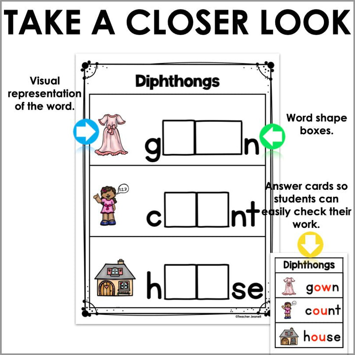Diphthongs Magnetic Letter Activities - Teacher Jeanell
