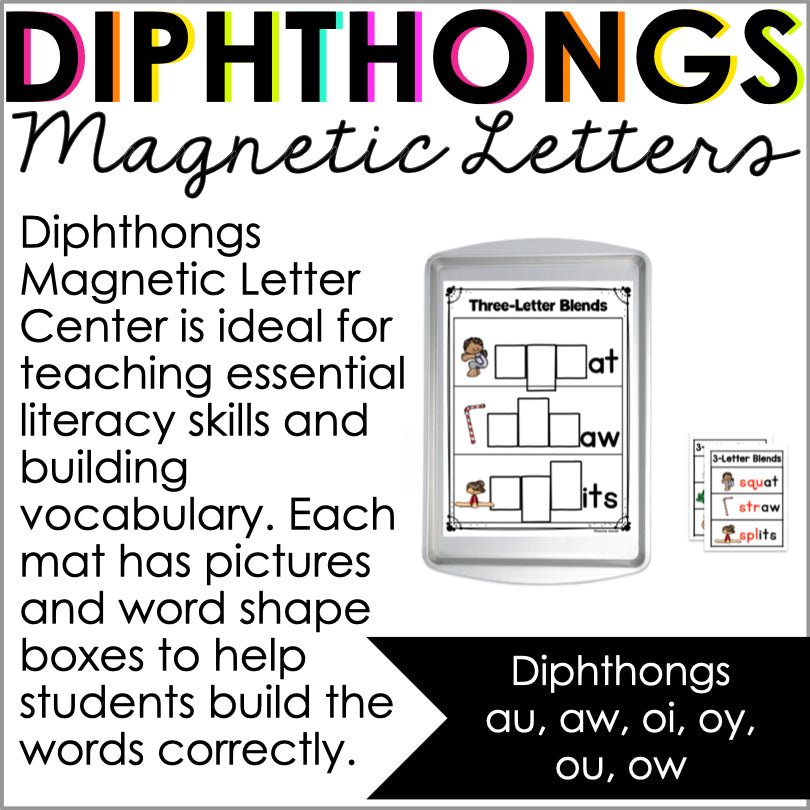 Diphthongs Magnetic Letter Activities - Teacher Jeanell