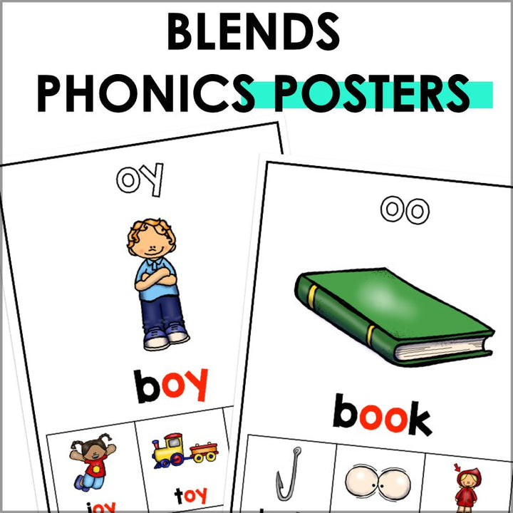 Diphthongs Poster Set | Sound Wall Posters - Teacher Jeanell