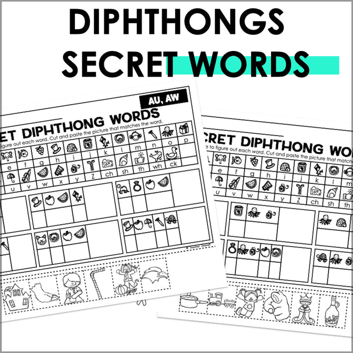 Diphthongs Secret Words Phonemic Awareness Activity - Teacher Jeanell