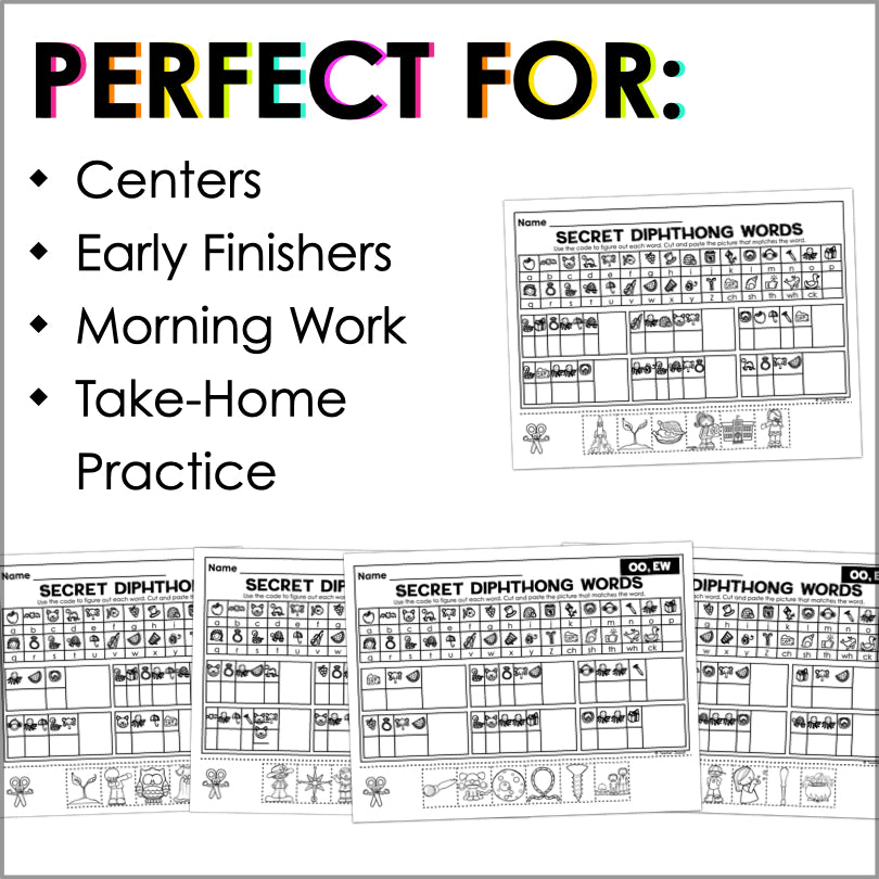 Diphthongs Secret Words Phonemic Awareness Activity - Teacher Jeanell