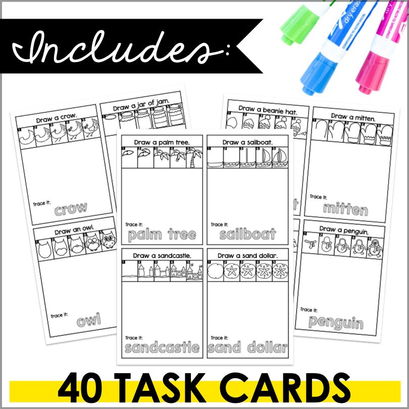 Directed Drawing Task Cards Seasons - Teacher Jeanell
