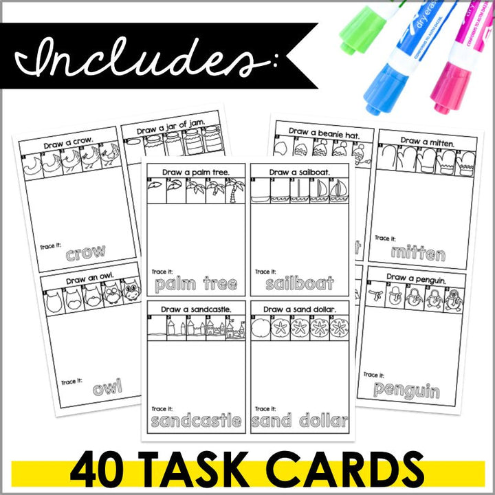 Directed Drawing Task Cards Seasons - Teacher Jeanell