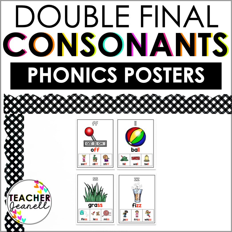 Double Consonant Ending Posters | Phonics Posters - Teacher Jeanell